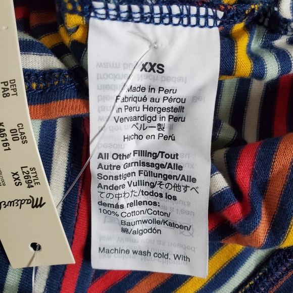 Madewell Rainbow Stripe Knot front Short Slv Tee - Picture 5 of 7